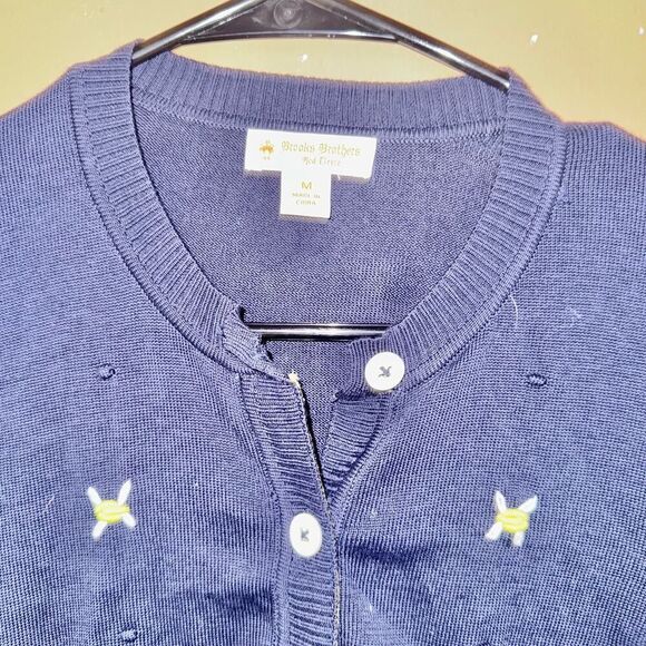 Brooks Brothers Red Fleece Bumblebee Cardigan - Size Medium - Picture 2 of 8